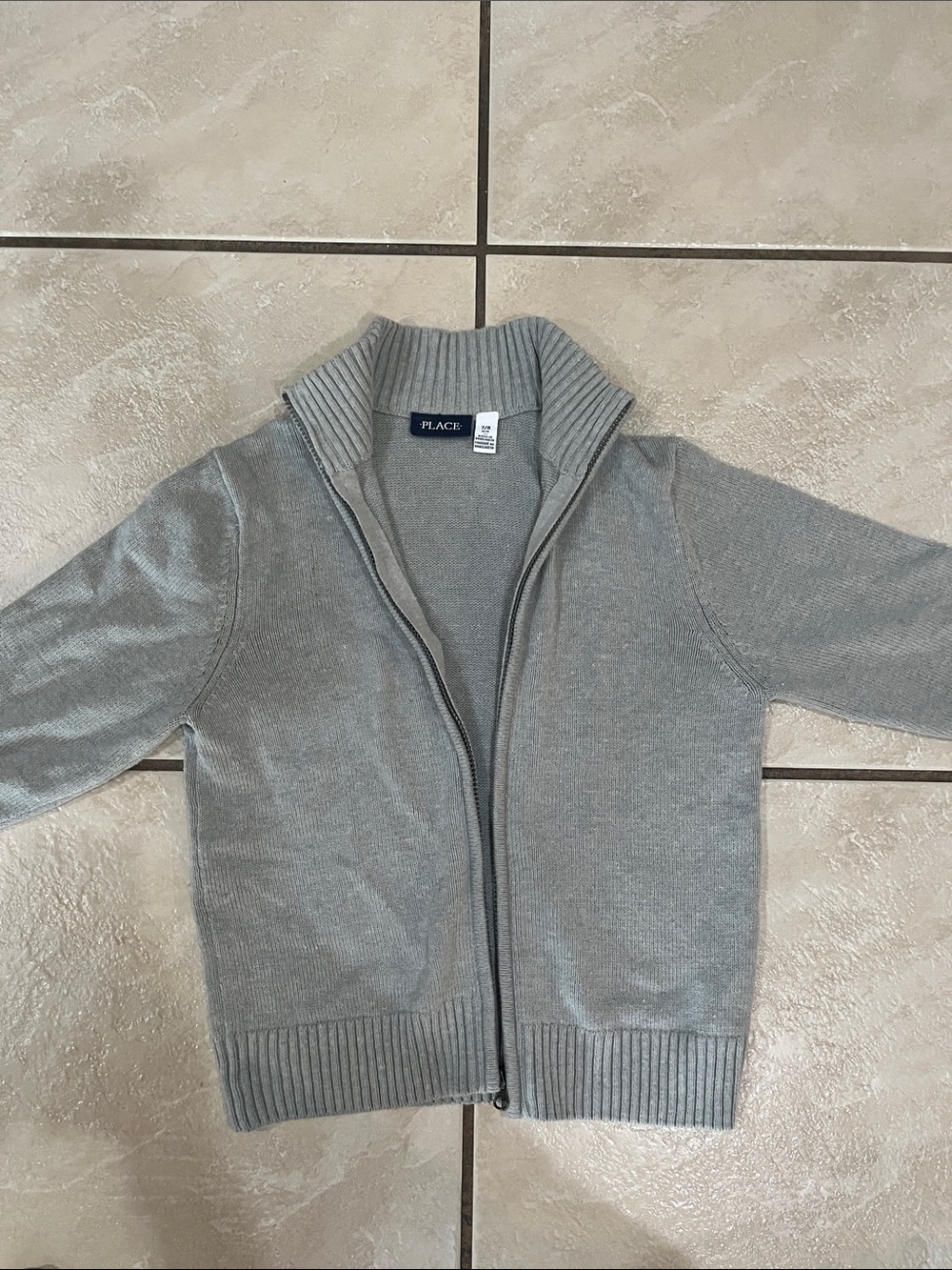 The Children's Place Gray Full-Zip Knit Jacket